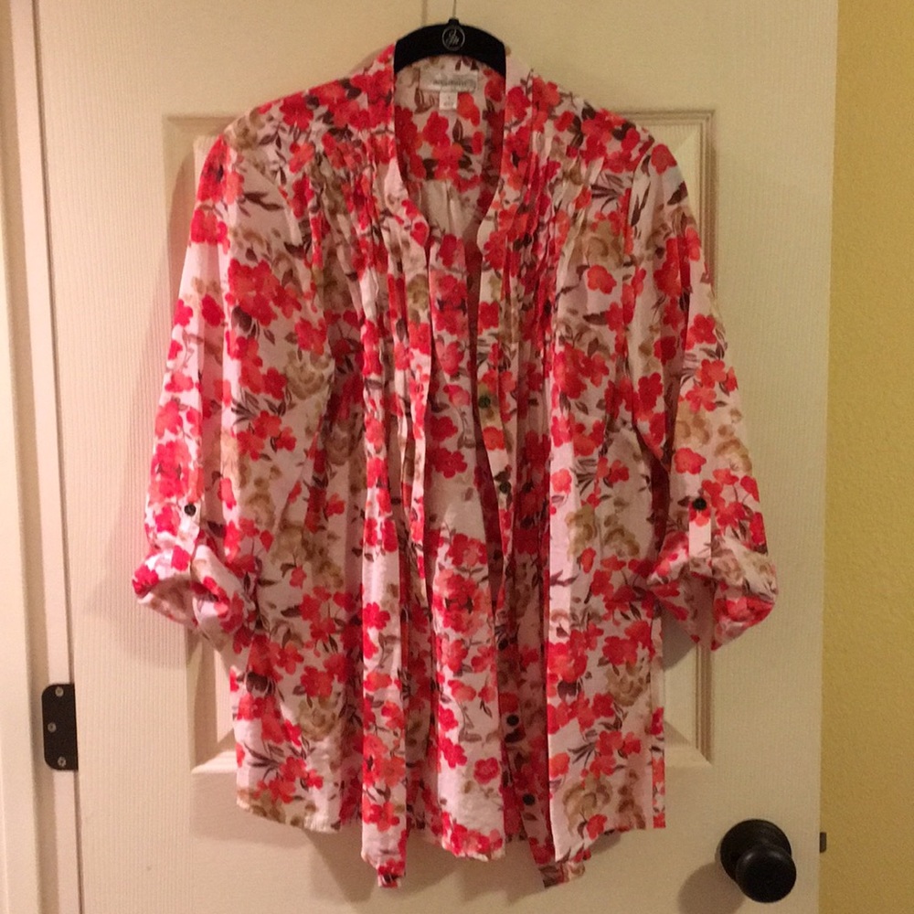 Dressbarn 3/4 Sleeve Button Up